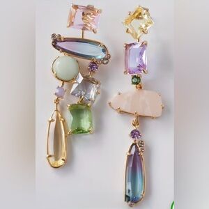 Chic Multicolor Gemstone Dangle Earrings